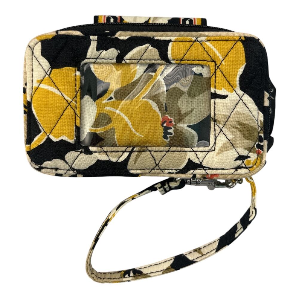 Vera Bradley Retired Quilted Wristlet Wallet Dogwood Floral Black Yellow - Picture 4 of 6